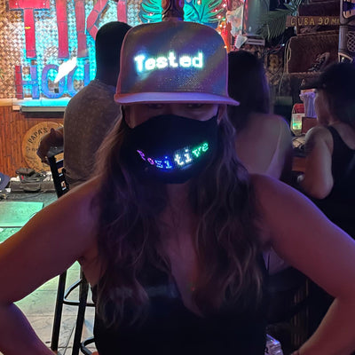 LED Bluetooth Light Up Message Hat (Pink)