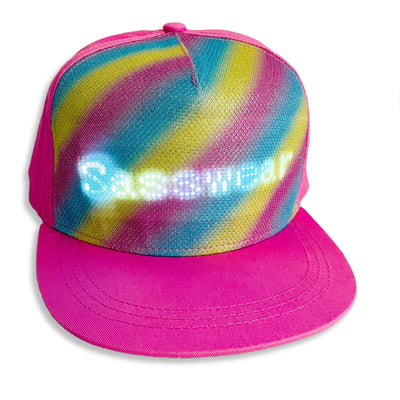 LED Bluetooth Light Up Message Hat (Pink)