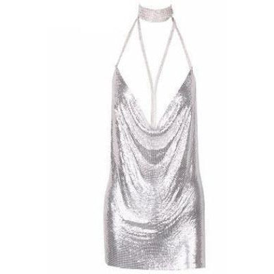 silver chain dress