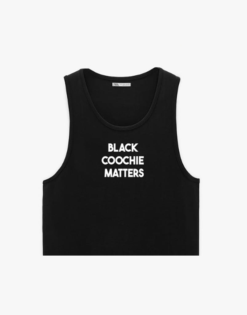 black coochie matter tank top