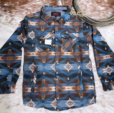 RRL Ralph Lauren 1950s Inspired Southwestern Brushed Jacquard Workshirt  Large L