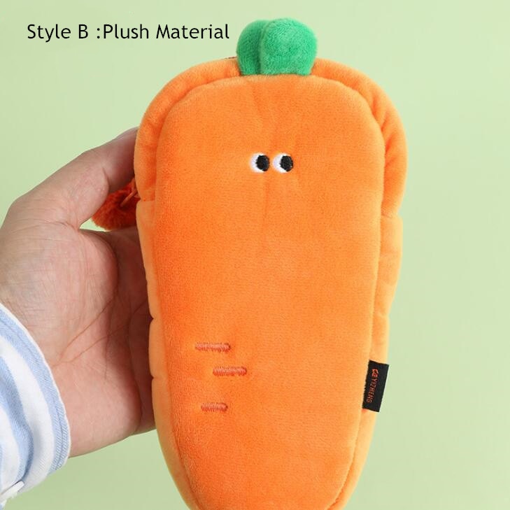 Silicone Carrot Pencil Case Adorable Cute Plushies 