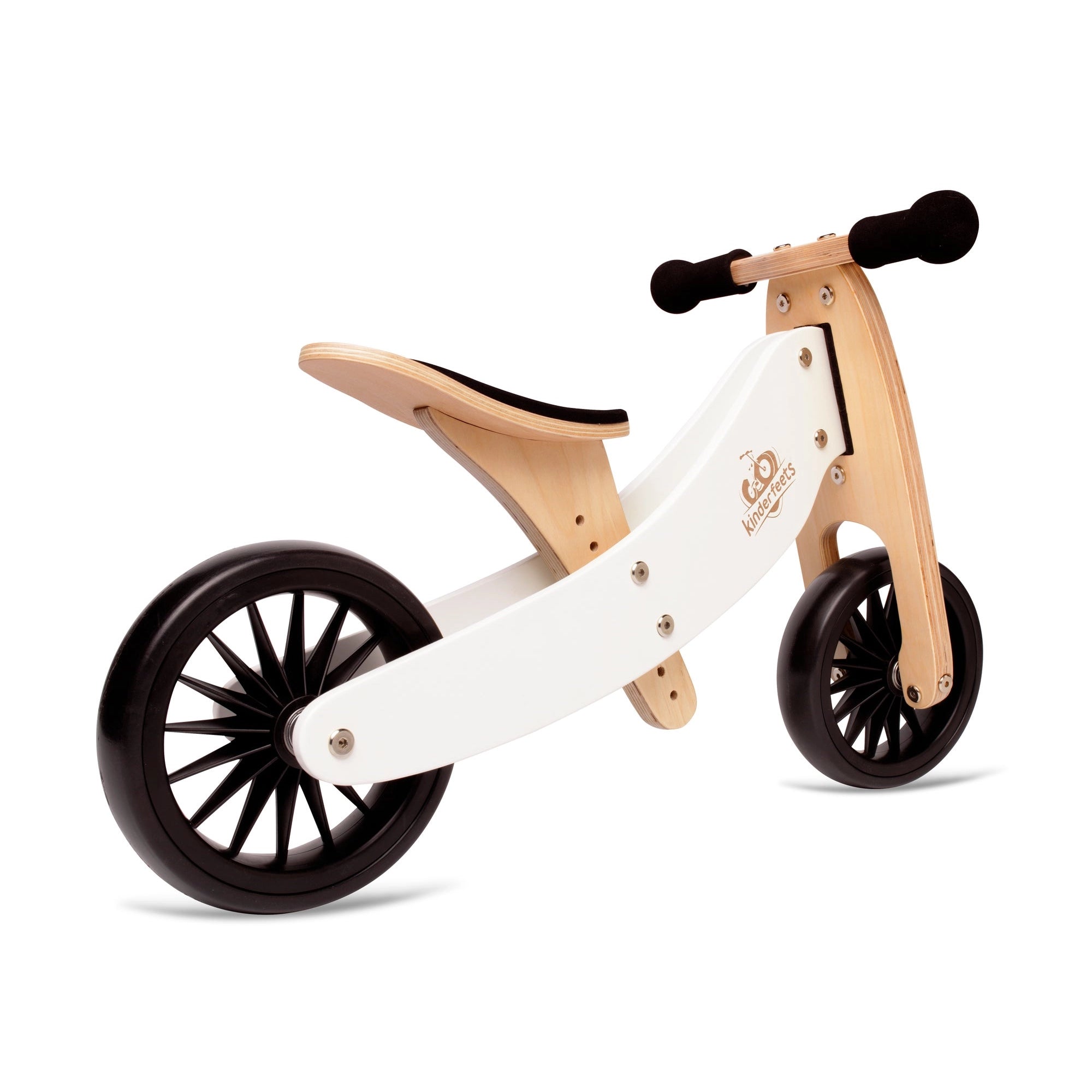 Tiny Tot Plus 2-in-1 Wooden Balance Bike & Tricycle White