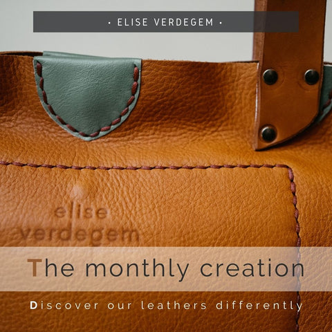 Full grain saddle leather bag with aniline finish made by Mrs Elise Verdegem