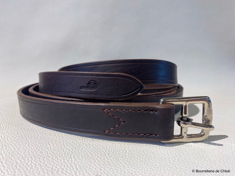 Stirrup leathers made with Stretched Della leather Radermecker by Bourrellerie de Chloé