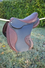 Horse saddle made by Sellerie Lefeuvre with flaps leather Printed Gavarnie