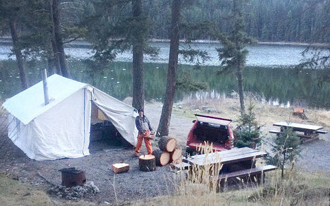 Canvas Tent with Log Rounds