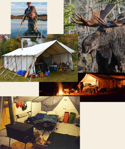 Wall Tent, Moose, and Stove