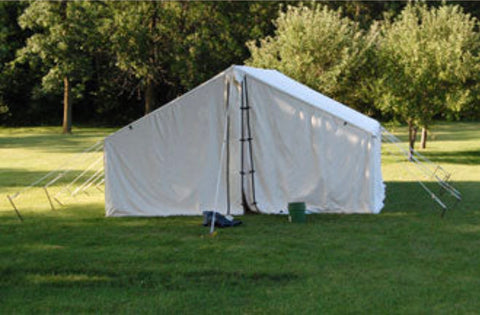 Canvas Tent on Green Grass