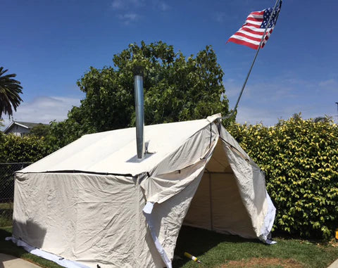 Tent with American Flag