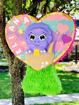 Purple Dinosaur Heart Piñata - Wild Corazon Designs