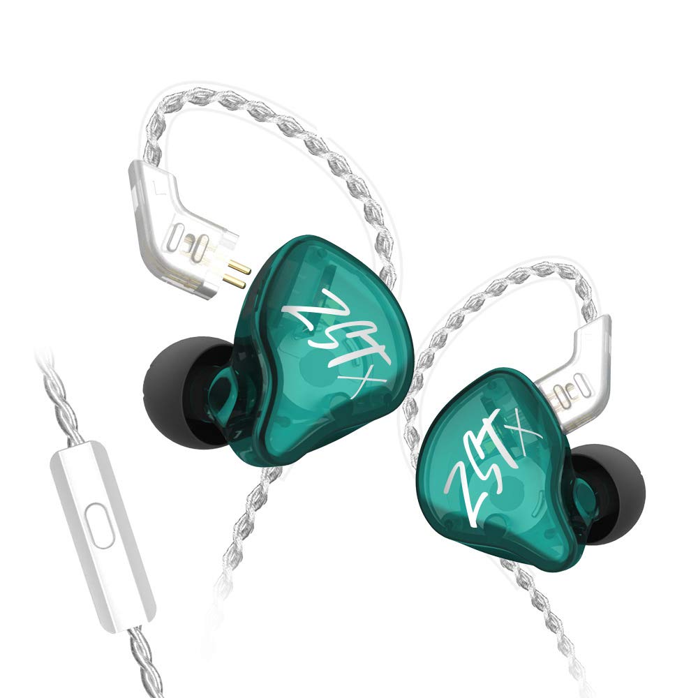 KZ ZS10 Pro in Ear Monitor Headphone, KZ HiFi Earbuds Headphone with 4  Balanced Armatures and 1 Dynamic Drivers for Drummer Musician (Blue with  Mic)……