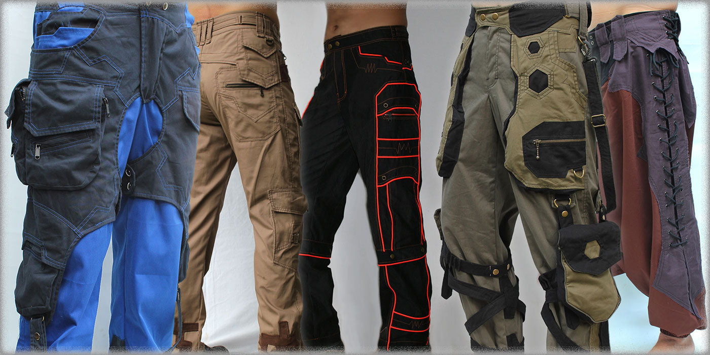 alternative cyber post apocalyptic burning man festival mens pants