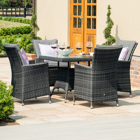 rattan 4 seat dining set