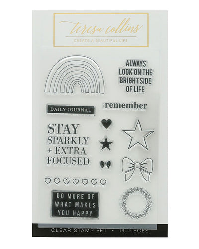 Teresa Collins Acrylic Stamps - CREATE A BEAUTIFUL LIFE - NEVER GIVE UP