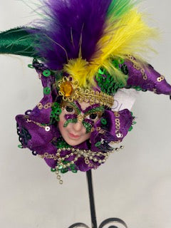 mardi Gras mask magnet, Mardi Gras decorations, Mardi Gras jester mask  magnet