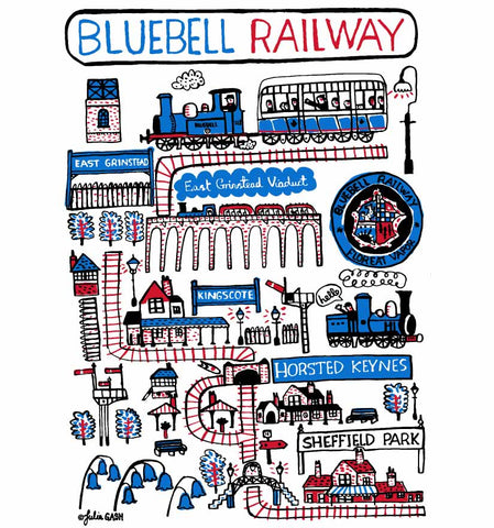 Bluebell Railway artwork by Julia Gash