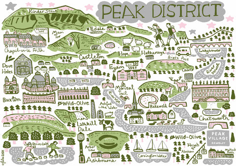 Peak District Derbyshire illustration by Julia Gash