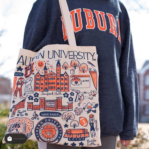Auburn University Canvas Tote Bag by Julia Gash