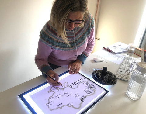 Julia Gash drawing the Ukraine art print