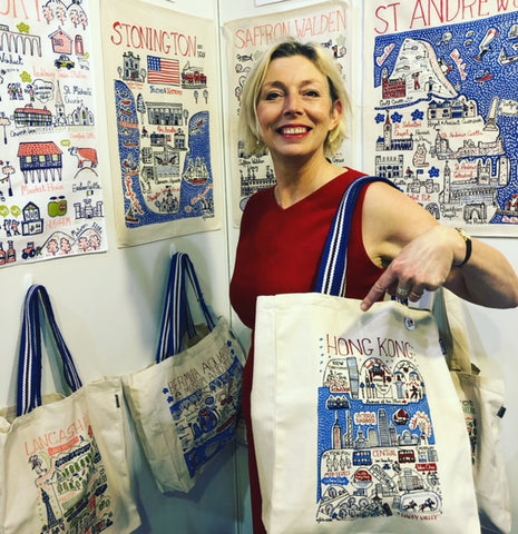 Julia Gash with natural canvas tote bag