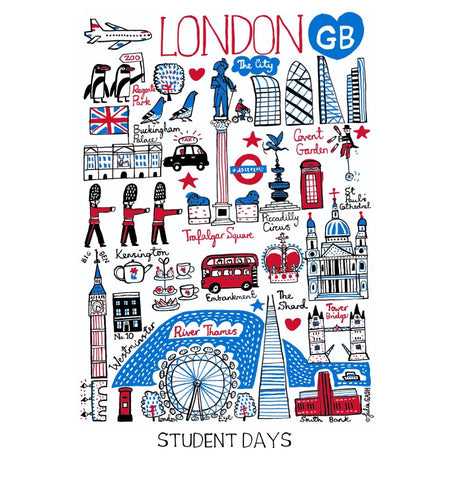 London Fathers Day Travel Art Print Gift by Julia Gash
