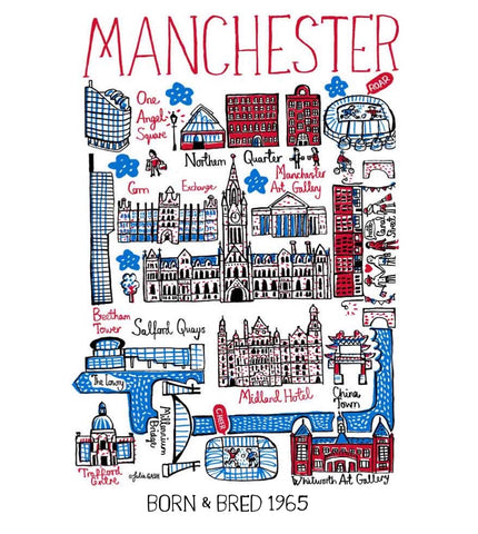 Manchester Fathers Day Travel Art Print Gift by Julia Gash