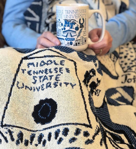 Middle Tennessee University blanket and mug by Julia Gash