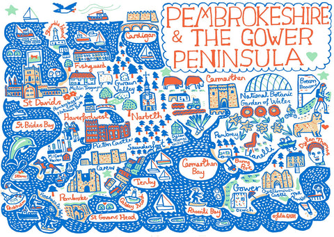 Pembrokeshire and the Tower Peninsular Artwork by Julia Gash
