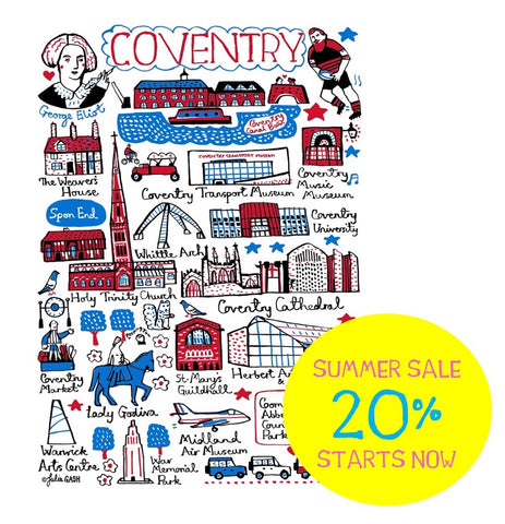 Coventry city of culture map illustration by Julia Gash