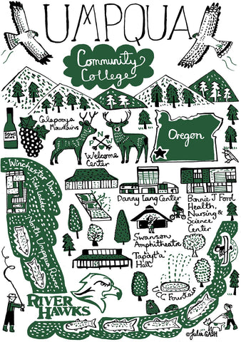 Umpqua Community College Illustration by Julia Gash