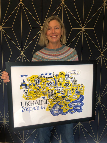 Julia Gash and her Ukraine map illustration art print