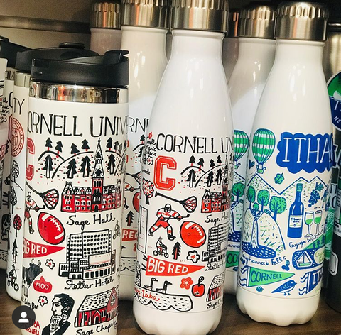 Cornell University Water Bottles by Julia Gash and Neil Varsity Line