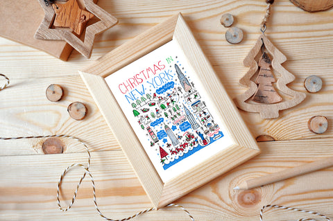 New York Christmas framed art print by Julia Gash