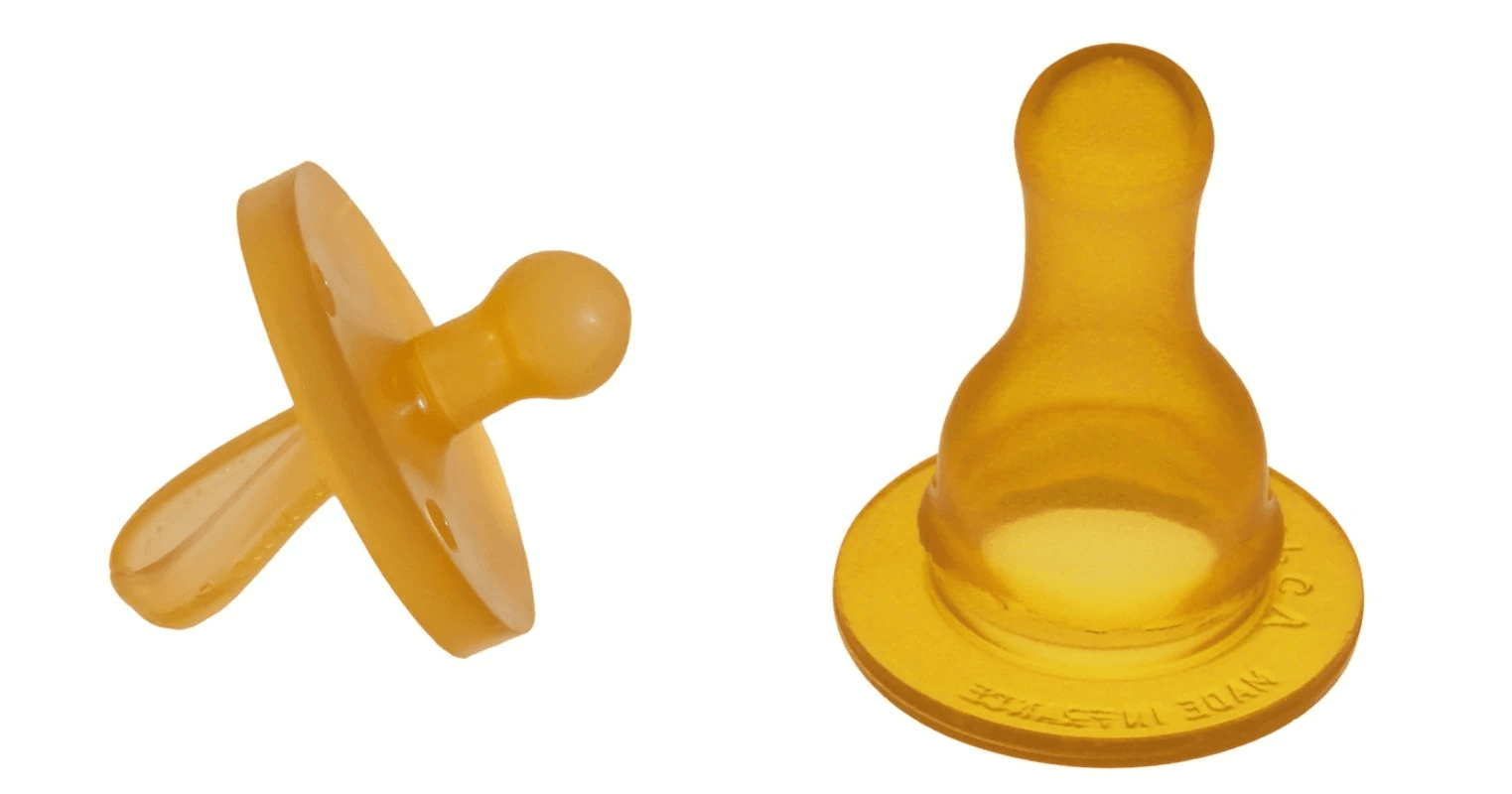 Colored natural rubber pacifier