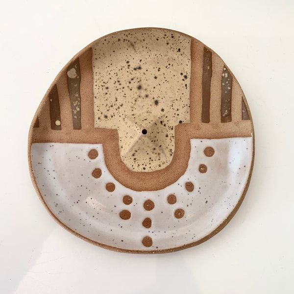 Curious Clay- Incense Burner- Dots and Lines