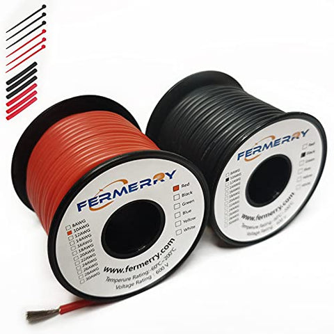 BNTECHGO 20 Gauge Silicone Wire 10 ft red and 10 ft Black Flexible 20 AWG  Stranded Tinned Copper Wire