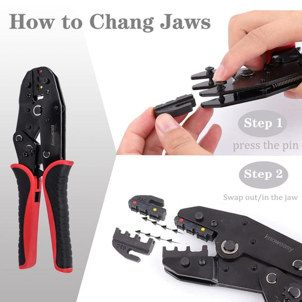 Micro Connector Pin Crimping Tool,Knoweasy Pin Crimper and Jst Crimp for  D-Sub,Open Barrel suits Molex,JST,JAE,32-20AWG /0.03-0.52mm²