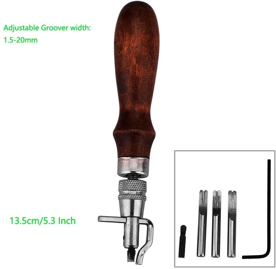 Leather Groover Tool,Knoweasy 7 in 1 Pro Stitching Groover and Creasin ...