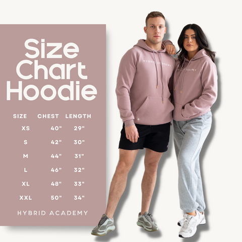 hoodie size chart