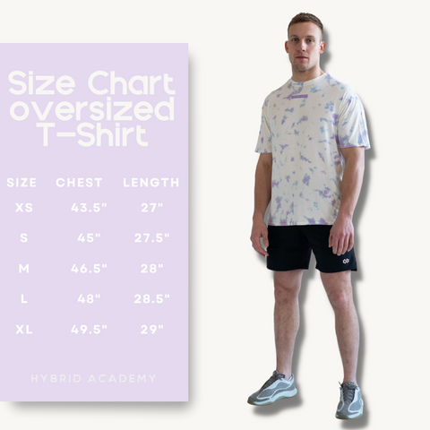 oversized t-shirt size chart