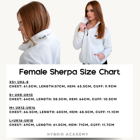 Womens Sherpa Jacket Size Chart