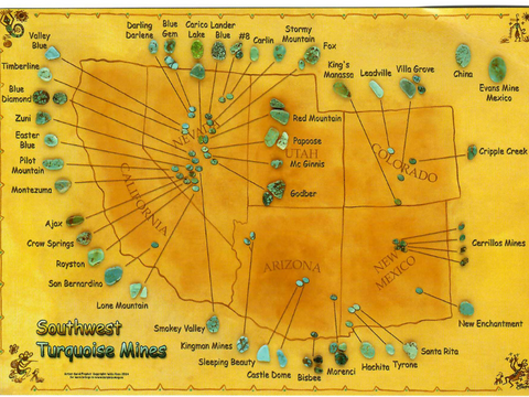 American Turquoise Mine Map