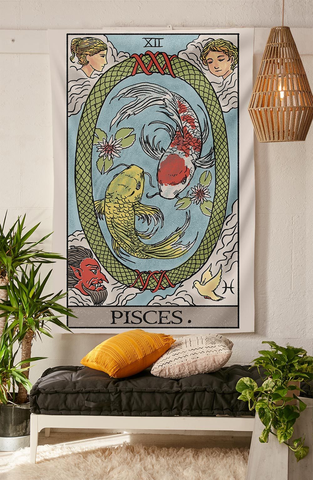 Pisces "The Fish" Zodiac Tarot Astrology Tapestry Nirvana Threads