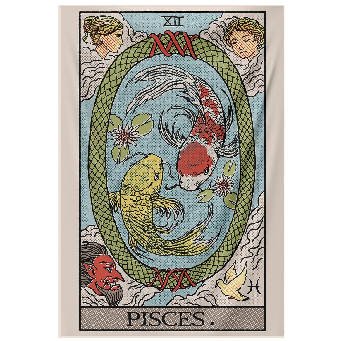 Pisces "The Fish" Zodiac Tarot Astrology Tapestry Nirvana Threads