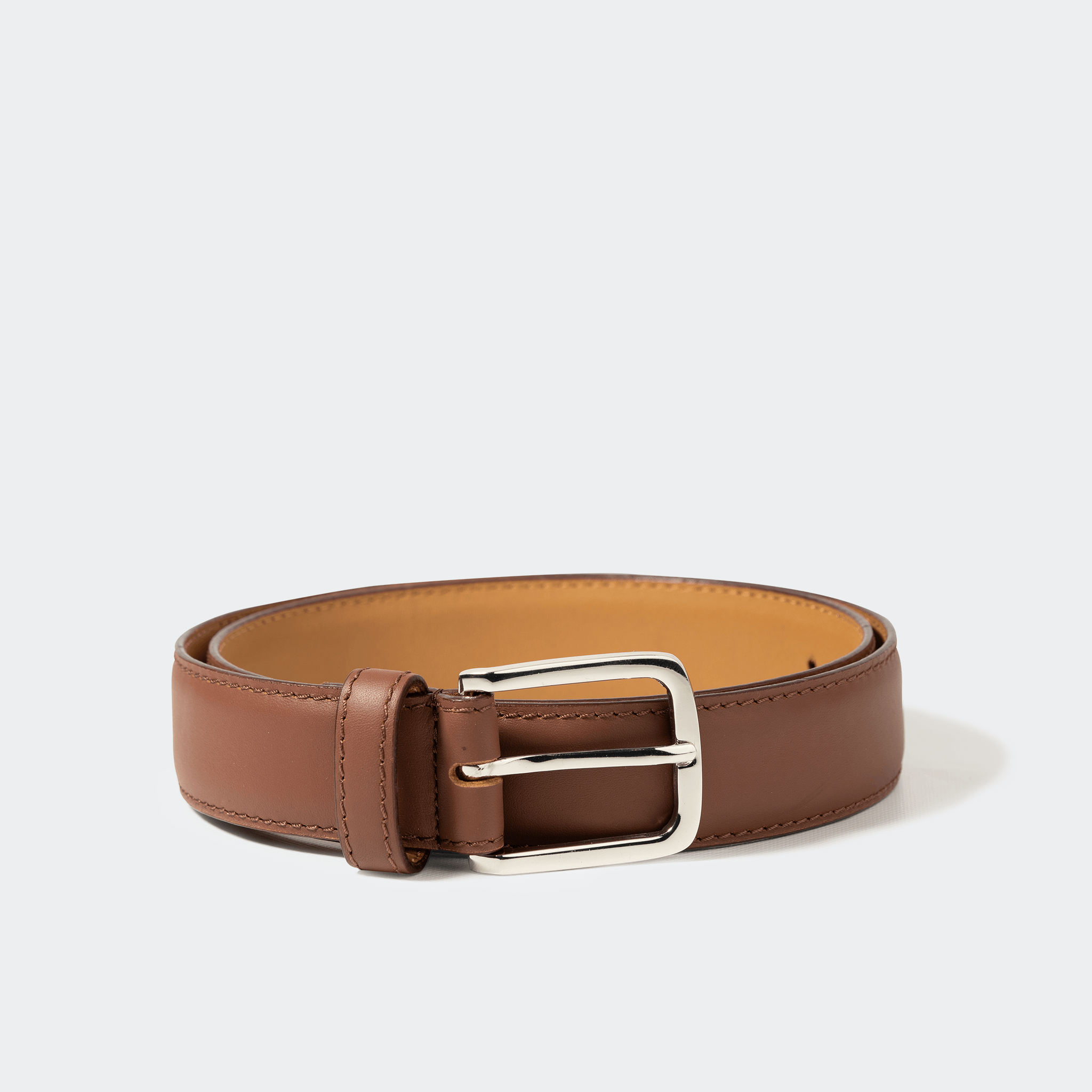 Men's Cadiz Brown Leather Braided Belt