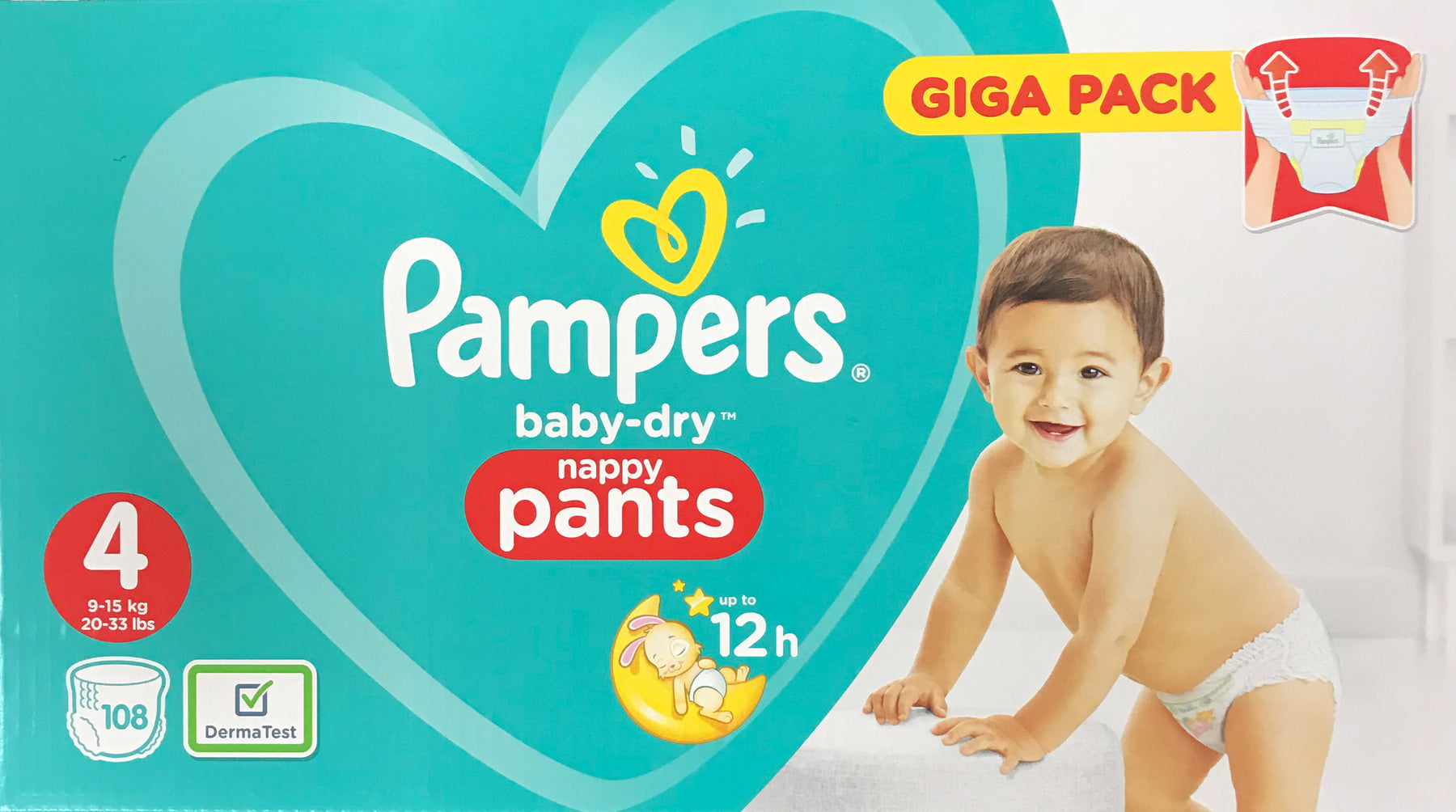 Baby Dry Pants Size 4 - 108 Giga Pack 