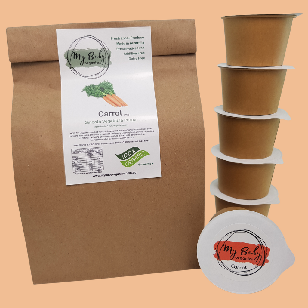 Carrot Purée 6x Organic Baby and Toddler Pods - My Baby Organics Australia