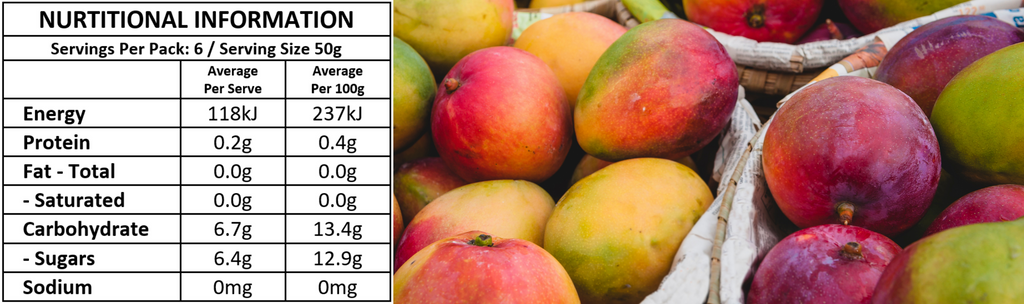 Mango Puree Nutritional information - My Baby Organics Australia