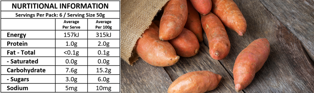 Sweet Potato Puree Nutritional information - My Baby Organics Australia